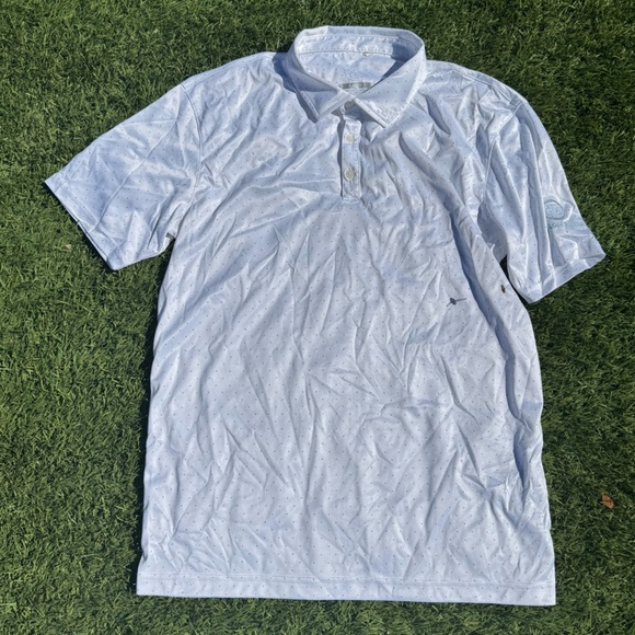 Swannies Mens Polka Dot Polo White Large - Picture 1 of 6